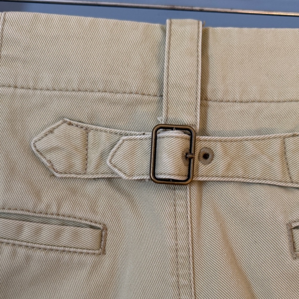 Madewell Size 10 ankle cropped high waisted loose 100% Cotton khaki green - Picture 6 of 14